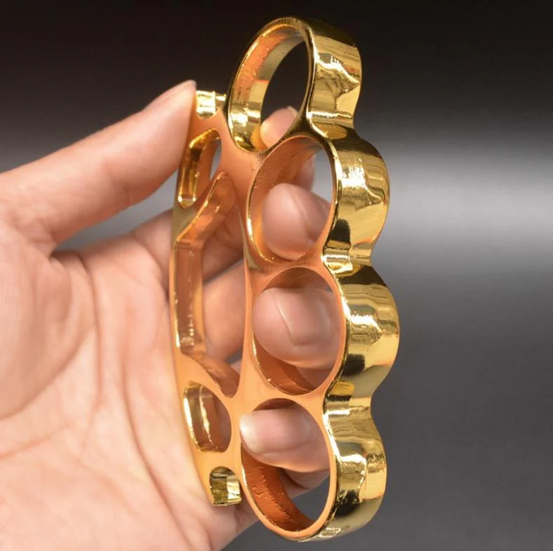 Big Finger Hole Brass Knuckle Duster Boxing Four Finger Buckle Defense Window Breaker Outdoor EDC Tool - Image 5