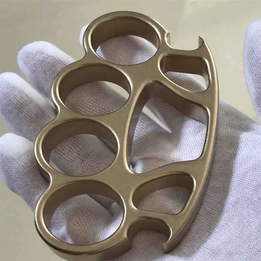 Big Finger Hole Brass Knuckle Duster Stonewashed Bottle Opener EDC Tool - Image 11