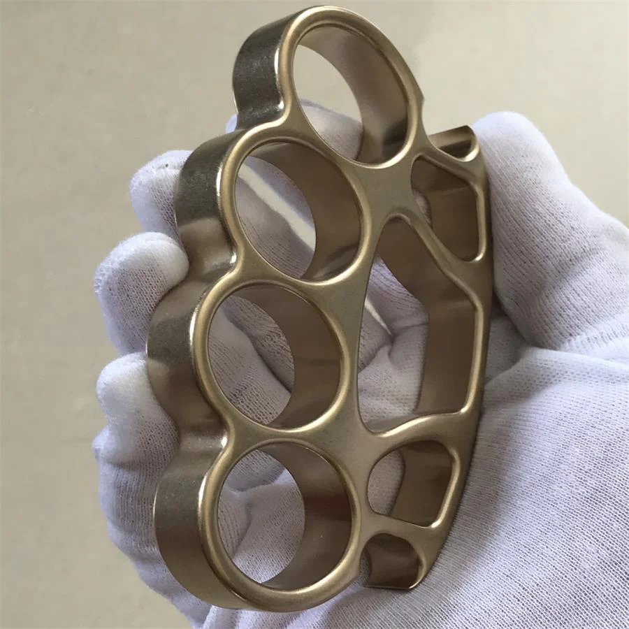 Big Finger Hole Brass Knuckle Duster Stonewashed Bottle Opener EDC Tool - Image 3