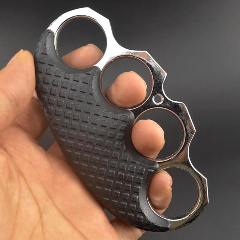 Clip Brass Knuckle Duster Boxing Defense Window Breaker Four Finger Buckle Combat Fighting EDC Tool - Image 2