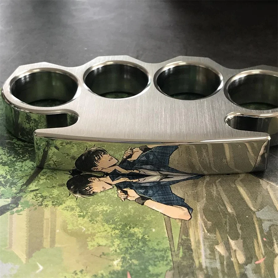 Brushed and Mirror Polished Solid Steel Knuckle Duster - Image 6