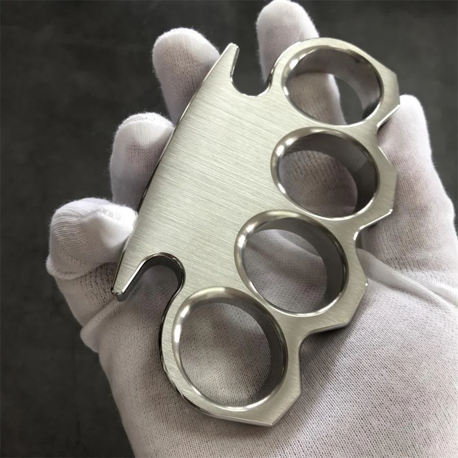 Brushed and Mirror Polished Solid Steel Knuckle Duster - Image 8