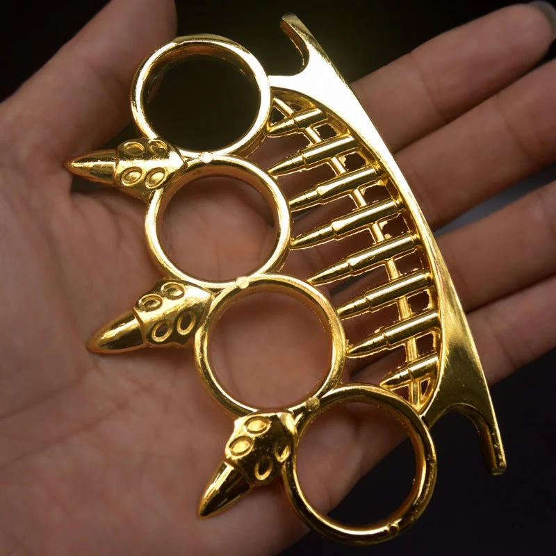 Bullet Style Knuckle Duster Boxing Four Finger Buckle Self Defense Window Breaker Outdoor Portable EDC Tool - Image 9
