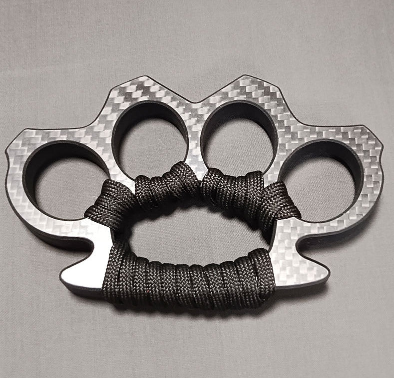 Carbon Fiber Knuckle Duster Four Finger Security Boxing Window Breaking EDC Tool