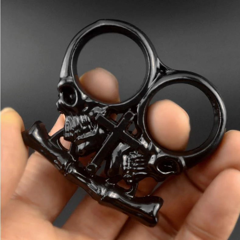 Portable Knuckle Duster Boxing Defense Window Breaker Two Finger Buckle Combat Fighting EDC Tool