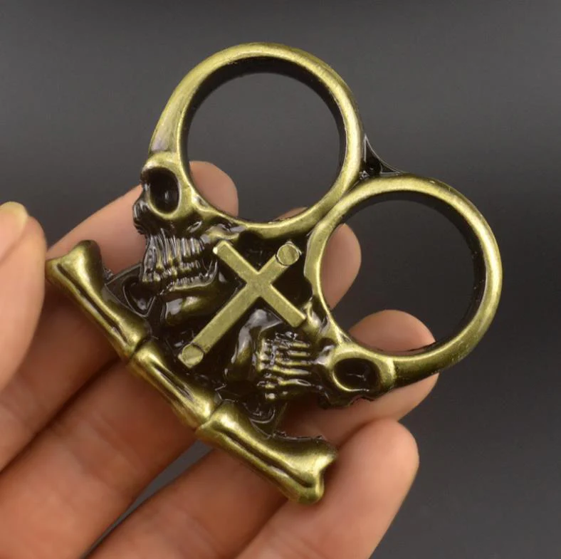Portable Knuckle Duster Boxing Defense Window Breaker Two Finger Buckle Combat Fighting EDC Tool - Image 2