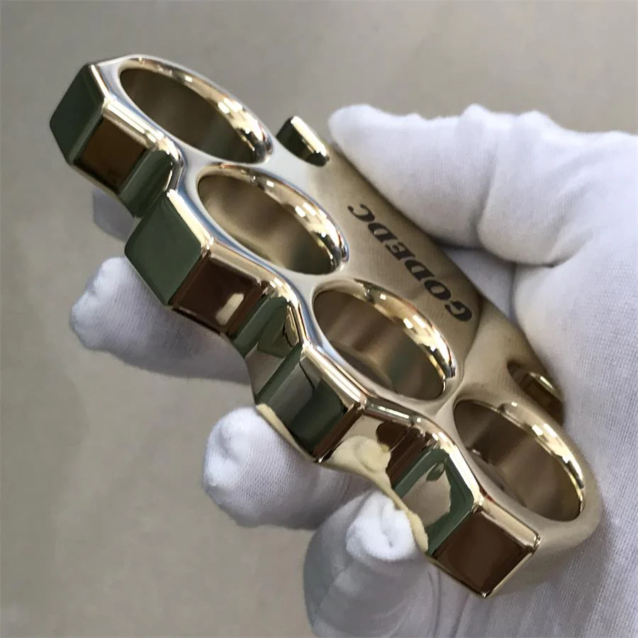 The KING OF GODEDC Classic Thickened Mirror Brass Knuckle Duster - Image 3