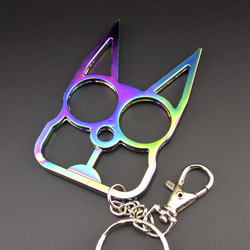 Fashion Cat Knuckle Duster Keychain EDC Self-defense Decoration - Image 10