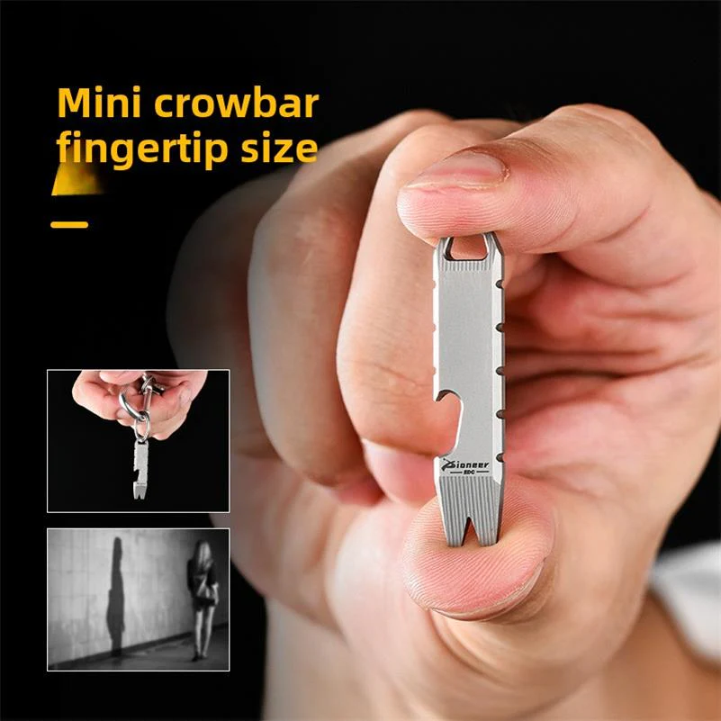 Fingertip Titanium Crowbar Function Bottle Opening EDC Tool - Image 3