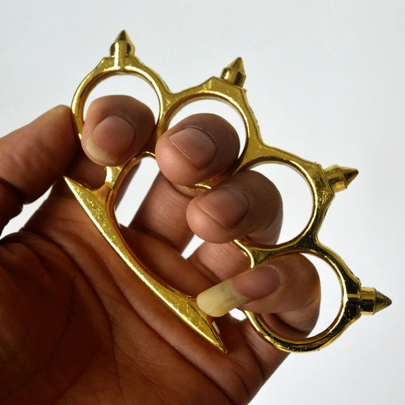 Solid Brass Knuckle Duster Boxing Self Defense Window Breaker Combat Fighting EDC Tool - Image 2