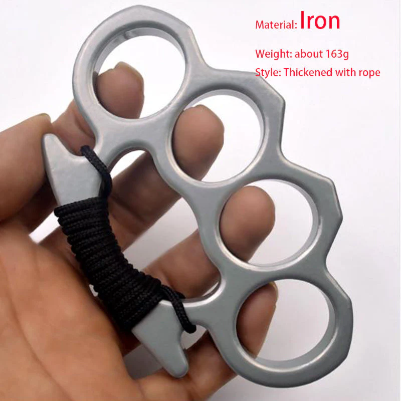Iron Solid Knuckle Duster Boxing Four Finger Buckle Self Defense Window Breaker Outdoor Portable EDC Tool - Image 4