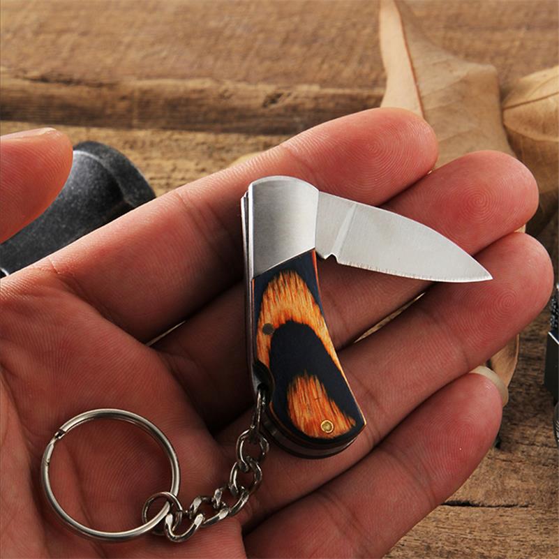 Keychain Knife Portable Wood Handle Folding Knives - Image 4
