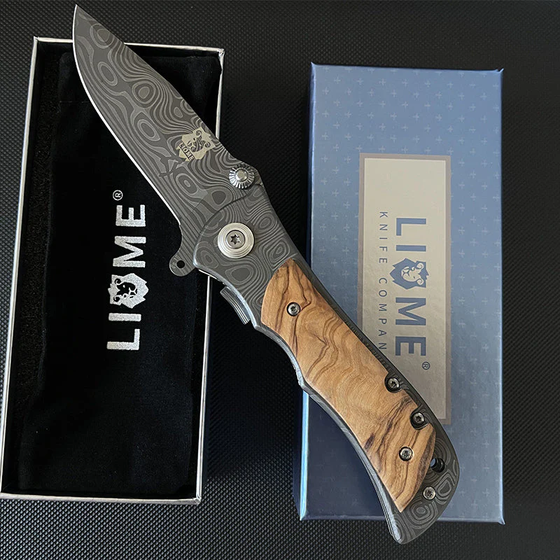 Liome 339  Folding Knife Damascus Outdoor Portable Pocket Camping Military Knives - Image 2