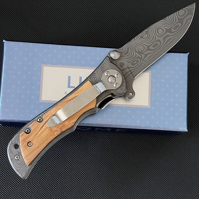 Liome 339  Folding Knife Damascus Outdoor Portable Pocket Camping Military Knives - Image 3