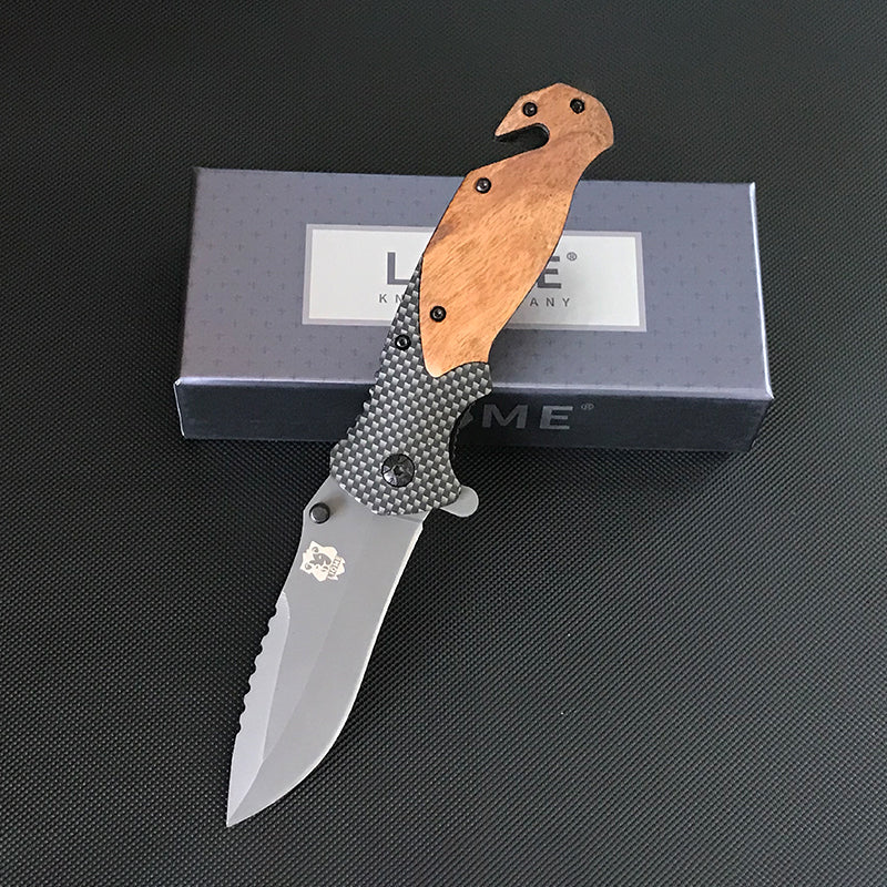 Liome X50 Folding Knife  Wooden Handle Pocket Knives Outdoor Multifunctional Tactica Camping  EDC Tool - Image 3
