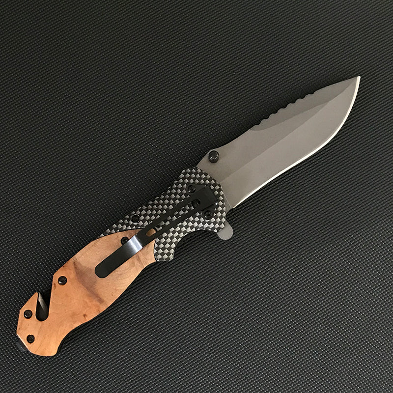 Liome X50 Folding Knife  Wooden Handle Pocket Knives Outdoor Multifunctional Tactica Camping  EDC Tool - Image 9