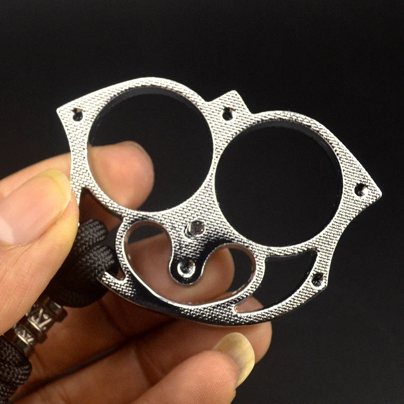 Mini Kitten Two Finger Buckle Knuckle Duster Boxing Self Defense Window Breaker Outdoor Portable Keychain EDC Tool