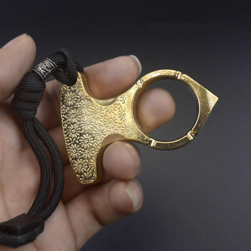 Mini Orchid One Finger Knuckle Knuckle Duster Boxing Self Defense Window Breaker Outdoor Portable Keychain EDC Tool