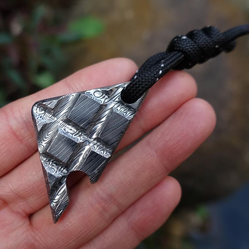 Portable Bottle Opener Damascus Pattern Self Defense Tool - Image 2