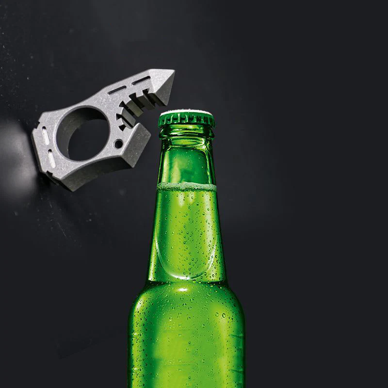 Shark Titanium Alloy Knuckle Duster Open Bottle Broken Window EDC Tool - Image 4