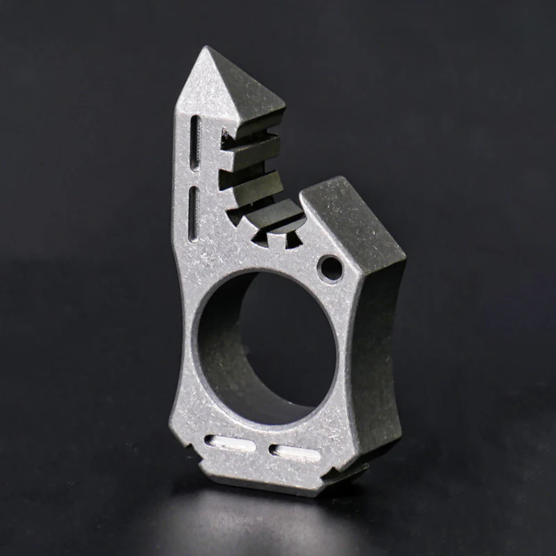 Shark Titanium Alloy Knuckle Duster Open Bottle Broken Window EDC Tool - Image 7
