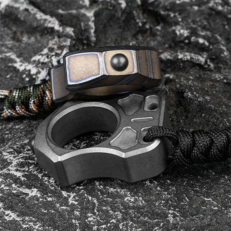 Single Finger Burning Titanium Knuckle Duster EDC Pendant - Image 12