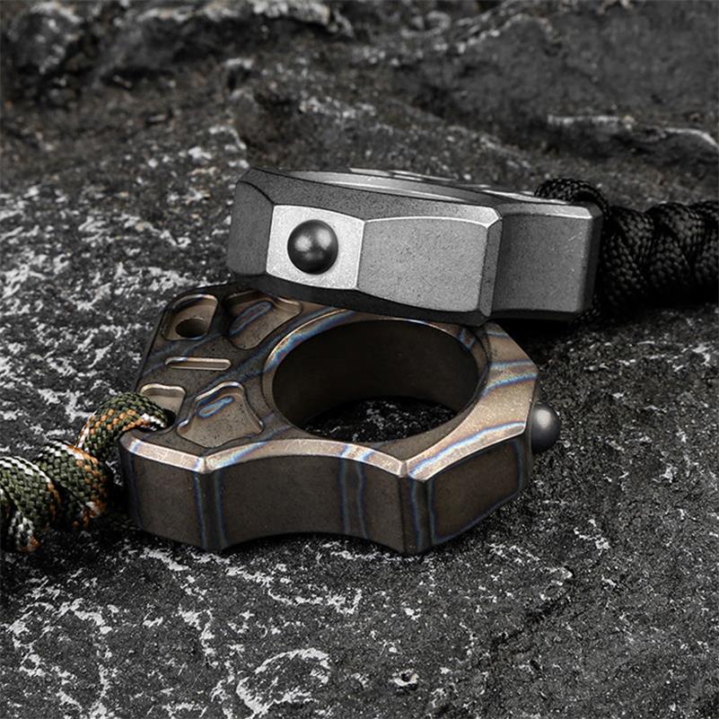 Single Finger Burning Titanium Knuckle Duster EDC Pendant - Image 13