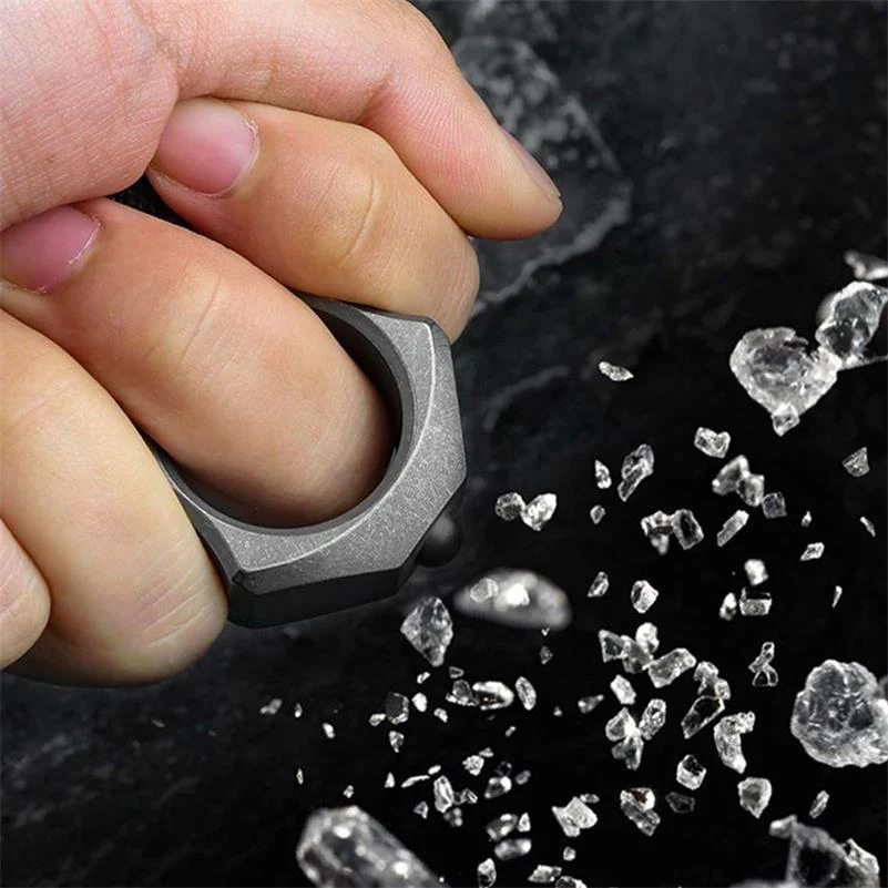 Single Finger Burning Titanium Knuckle Duster EDC Pendant - Image 4