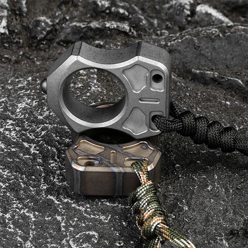 Single Finger Burning Titanium Knuckle Duster EDC Pendant - Image 7