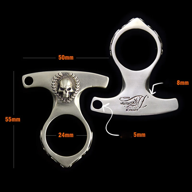 Single Finger Knuckle Duster Skull Pendant Defense - Image 3