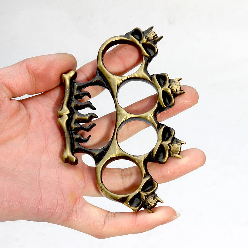 Skull Stab Knuckle Duster Boxing Four Finger Buckle Self Defense Window Breaker Outdoor Portable EDC Tool - Image 2