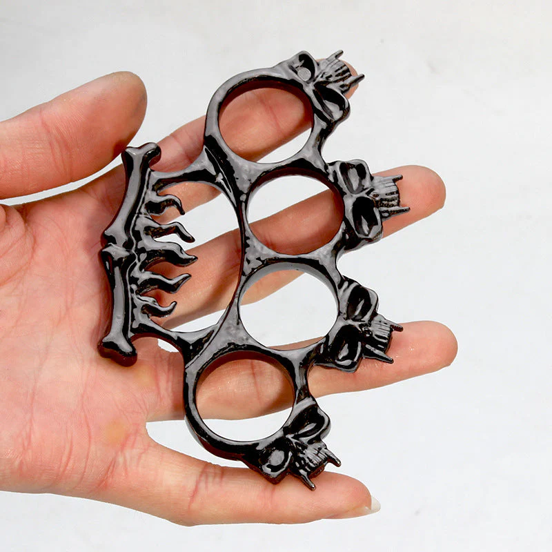 Skull Stab Knuckle Duster Boxing Four Finger Buckle Self Defense Window Breaker Outdoor Portable EDC Tool - Image 6