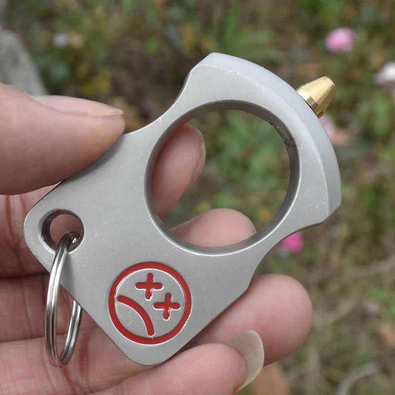Smile Knuckle Duster Removable Broken Window Self Defense EDC Tool - Image 2