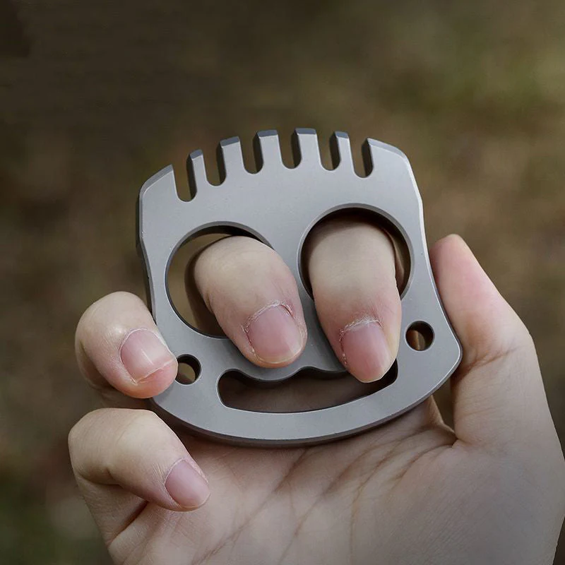 Smile Steel Knuckle Duster Two Finger Buckle Self Defense Window Breaker Boxing Training Combat Protective Gear
