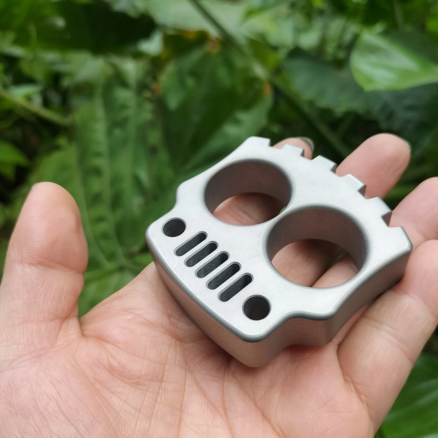 Solid 304 Stainless Steel Two Finger Knuckle Duster Boxing Self Defense Window Breaker Outdoor Portable EDC Tool