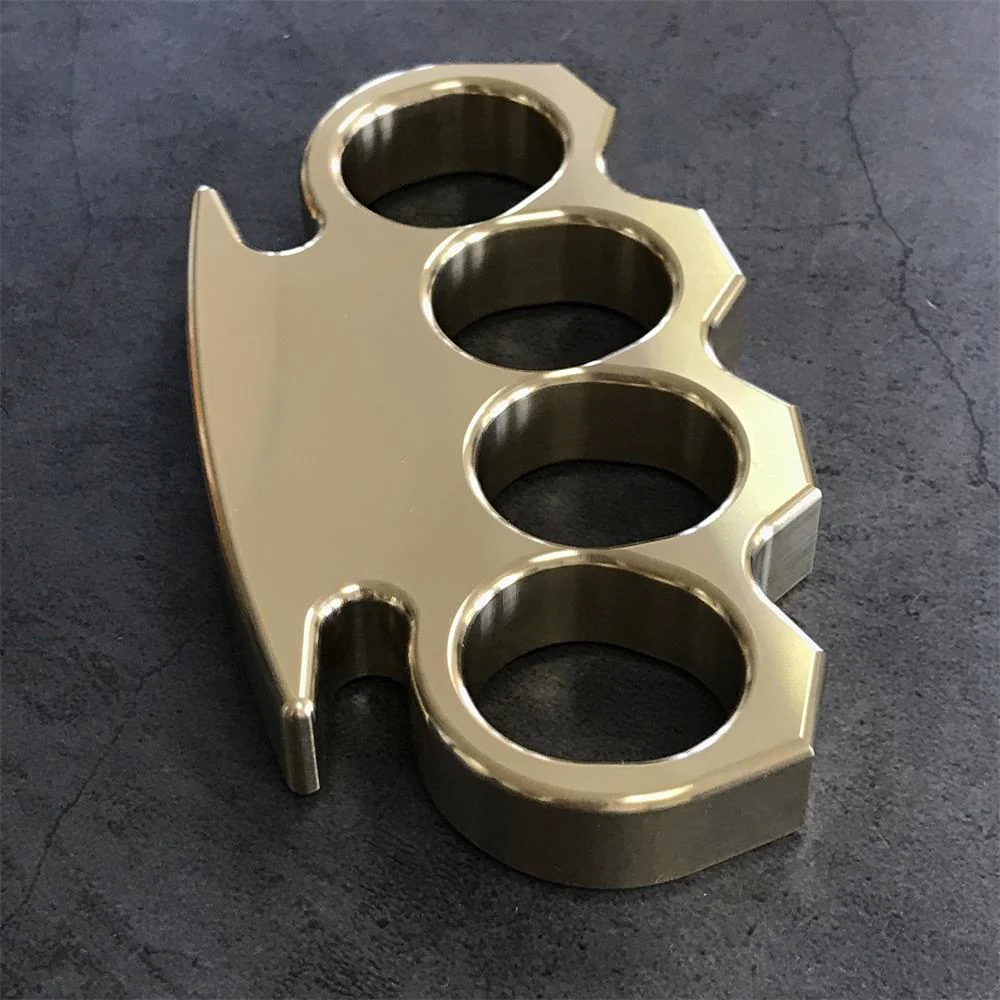 Solid Brass Knuckle Duster Four Finger Buckle Self-defense Broken Window Knuckles Boxing Training Combat Gear - Image 10