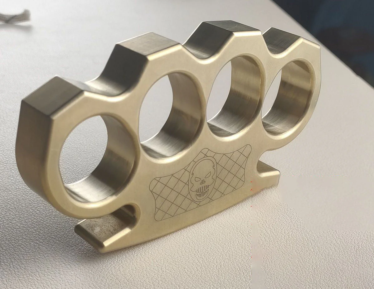 Solid Precision Brass Knuckle Duster Boxing Self Defense Four Finger Buckle Window Breaker Outdoor Camping EDC Tool - Image 2