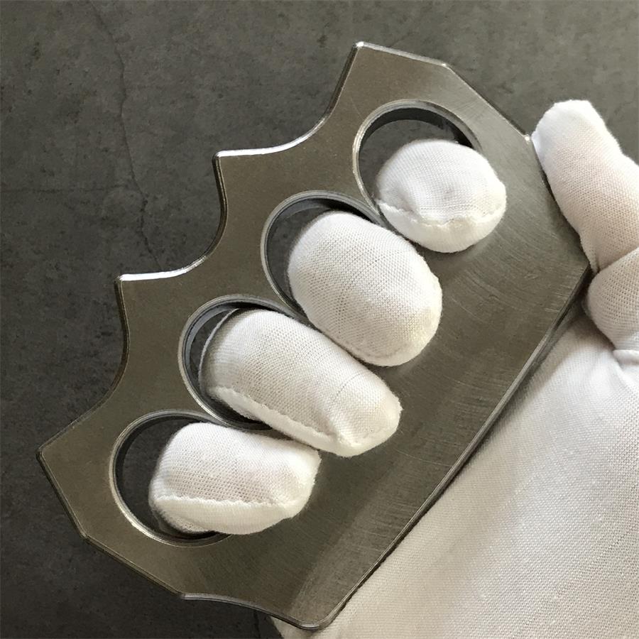 Solid Steel Knuckle Duster Four Finger Boxing Window Self -defense Knuckles Protective Pocket EDC Tool - Image 6