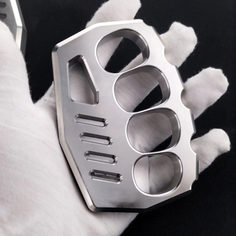 Solid Steel Knuckle Duster Self-defense Four Finger Window Breaking Knuckles Outdoor Boxing Training Combat Gear - Image 2
