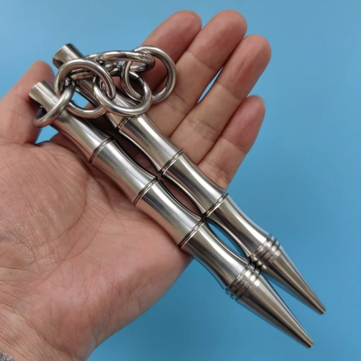 Solid Steel Nunchaku Portable Self-defense Training Tool - Image 2