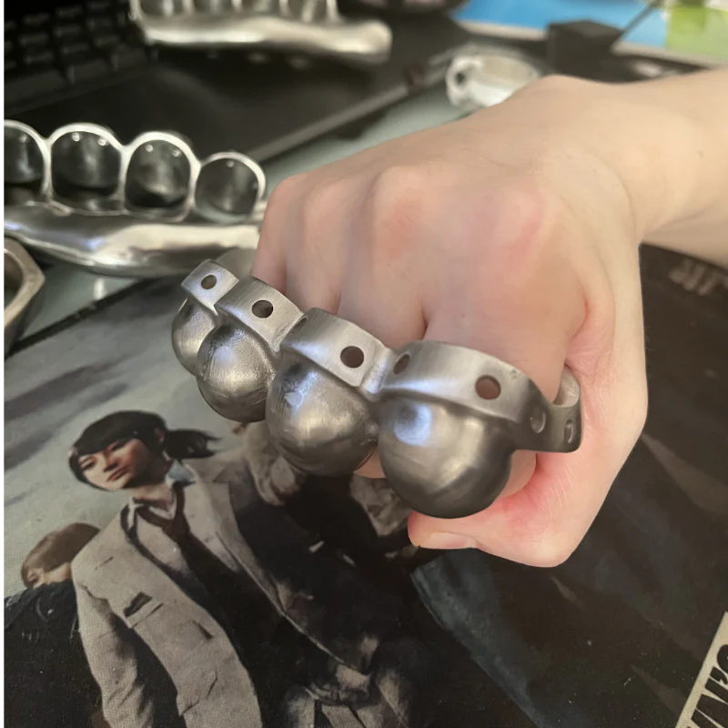 Stainless Steel Knuckle Duster Four Finger Boxing Self Defense Buckle Window Breaker Outdoor  EDC Tool - Image 2