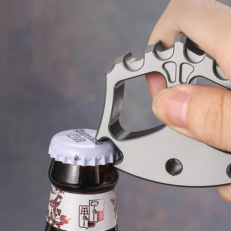 Steel Knuckle Duster Multi-functional Open-bottle Broken Window EDC Tool - Image 3
