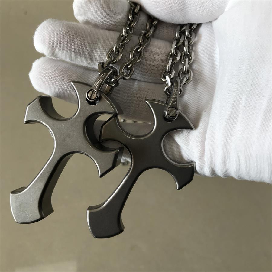 TC21 Titanium Cross Knuckle Duster Self-Defense EDC Decoration - Image 10