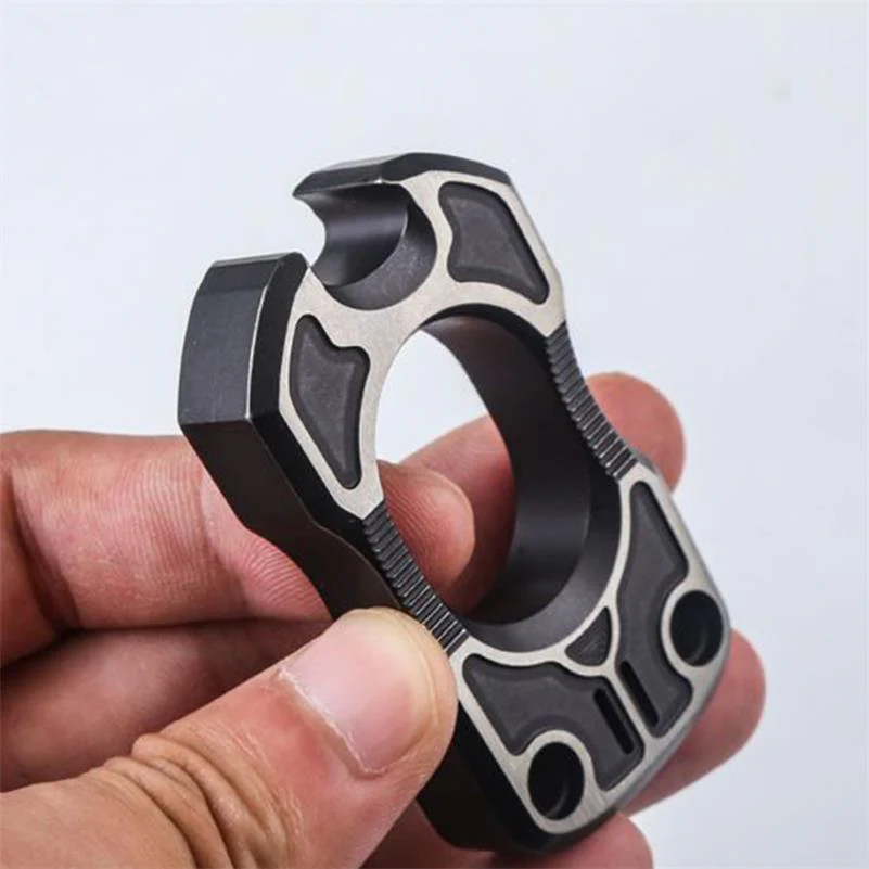 TC4 Titanium One Finger Knuckle Duster Broken Window Protective Gear - Image 5
