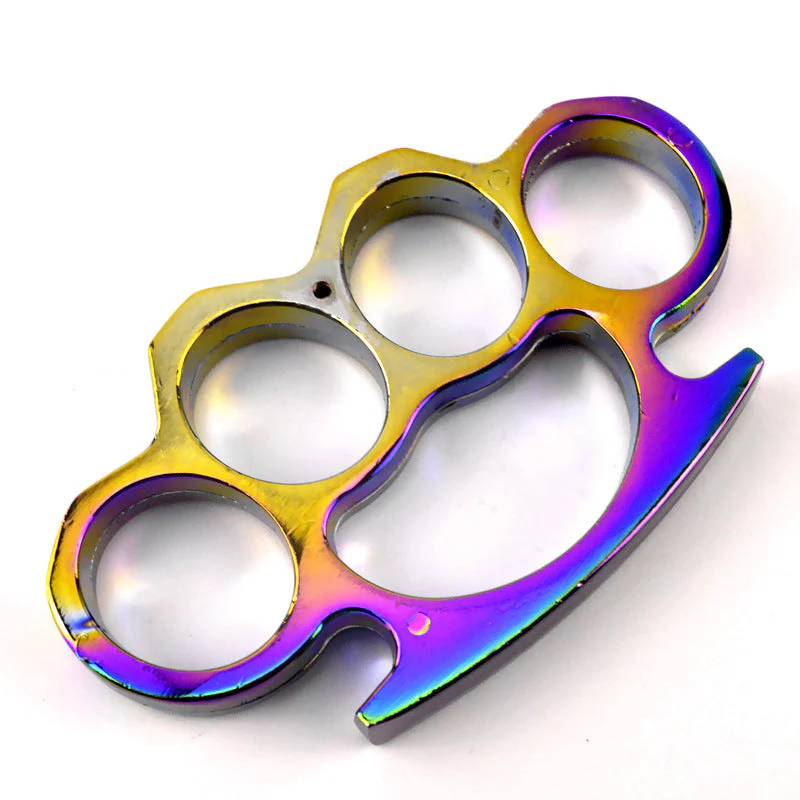 Thickened Metal Brass Knuckle Duster Boxing Four Finger Buckle Defense Window Breaker Outdoor EDC Tool - Image 3