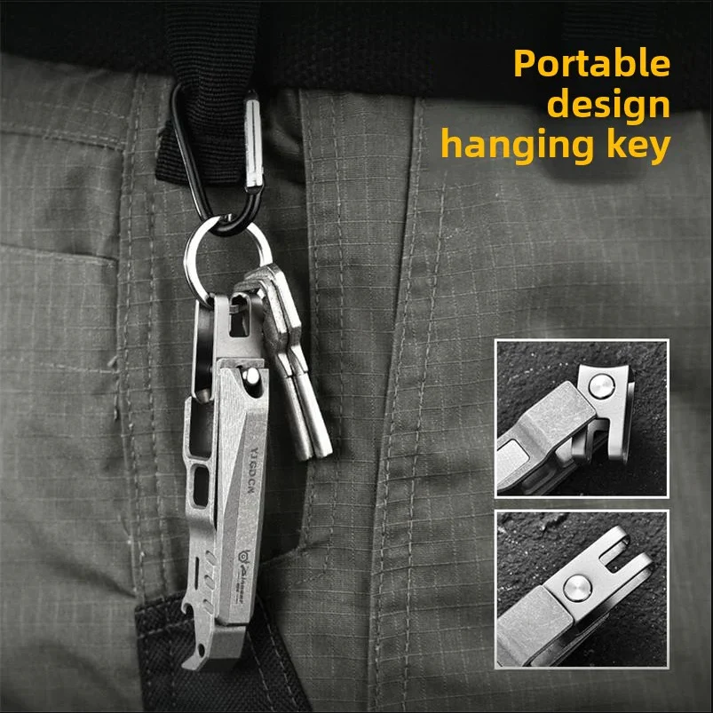 Titanium Nail Clippers Multifunctional Bottle Opener EDC Tool - Image 3
