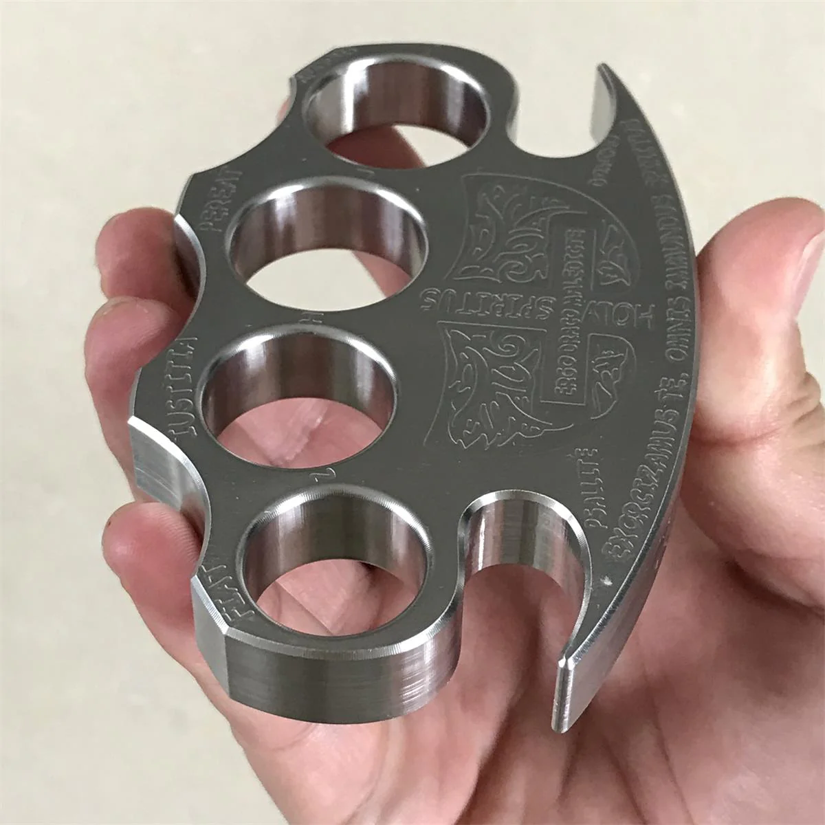 Warrior Solid Steel Knuckle Duster Self-defense Broken Window EDC Tool - Image 3