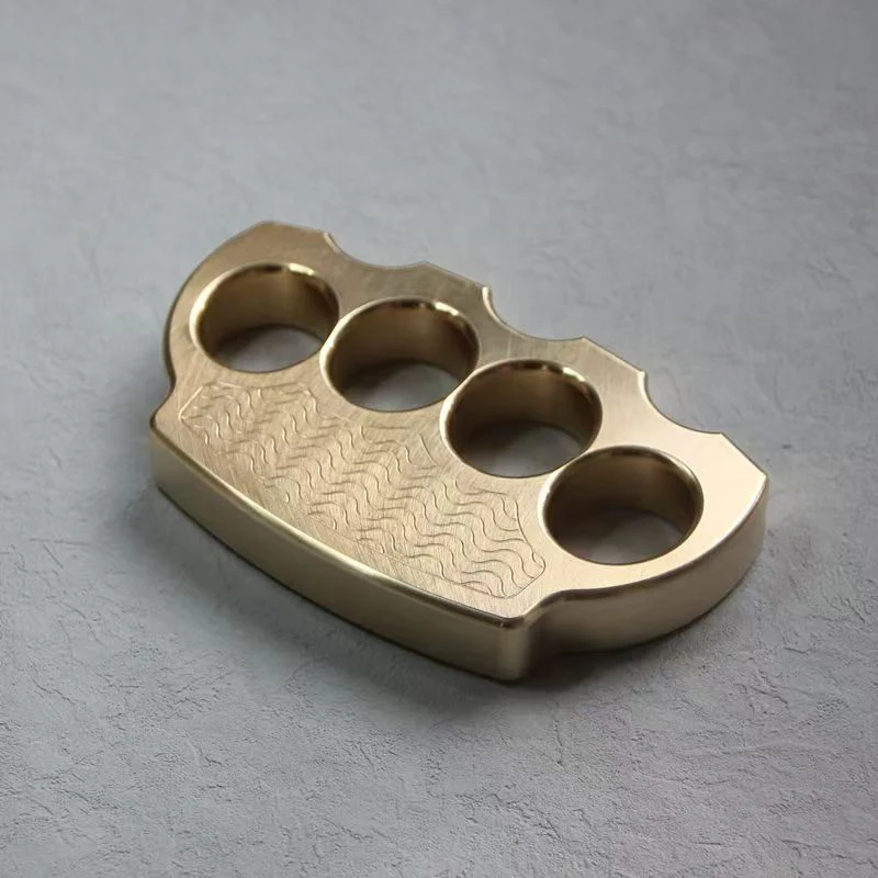Wave Pattern Brass Knuckle Duster EDC Protective Gear