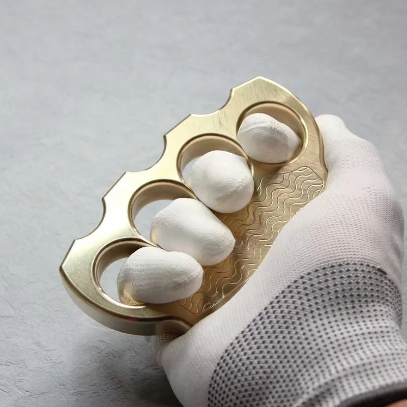 Wave Pattern Brass Knuckle Duster EDC Protective Gear - Image 4