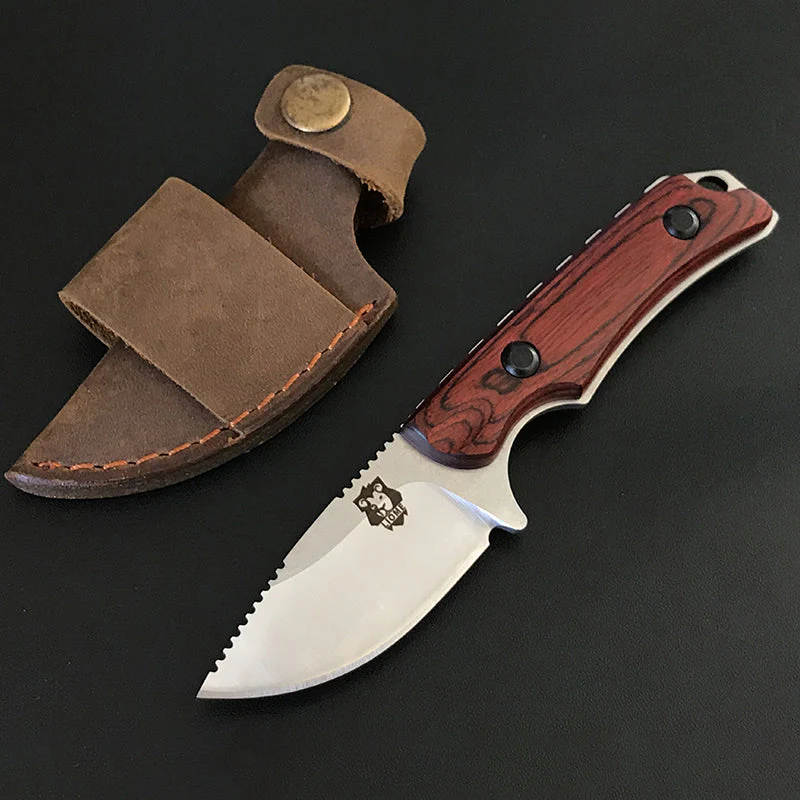Wooden Handle Liome 15017 Fixed Blade Knife Camping Tactical Hunting Straight Knives - Image 2